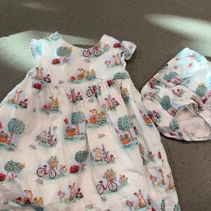 Mayoral Baby Dress with Bloomers - White and Green